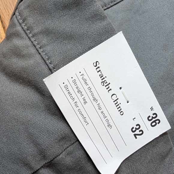 NWT Mens Goodfellow Gray Straight Leg Chino Dress Pants Size 36x32 - Picture 5 of 5